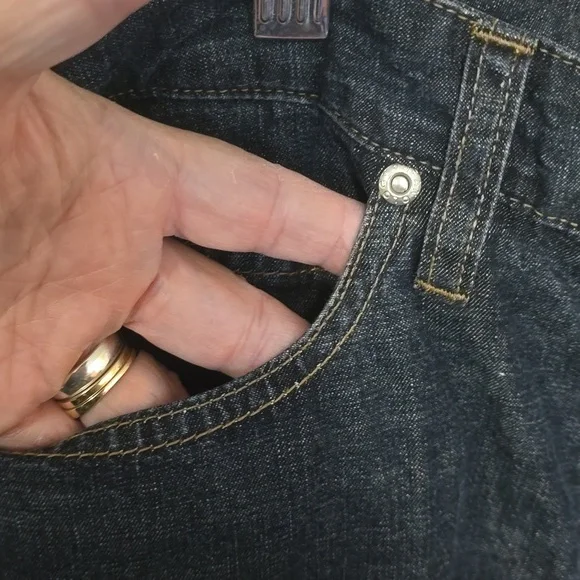 Jeanology Collection Classic Dark Blue Wide Leg Jeans, Sz12 - Picture 6 of 12